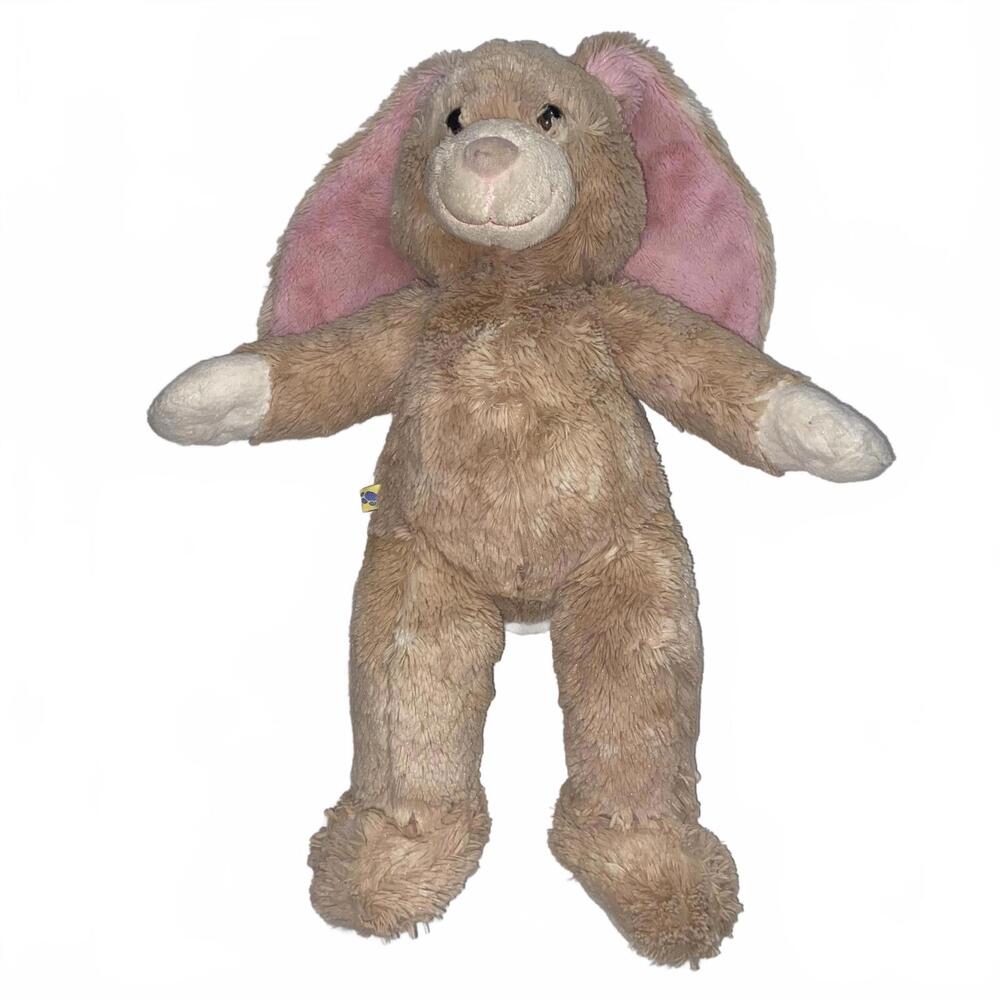 Build A Bear Bunny Plush Tan Pink Ears Soft Stuffed Animal Collectible 16 Inch